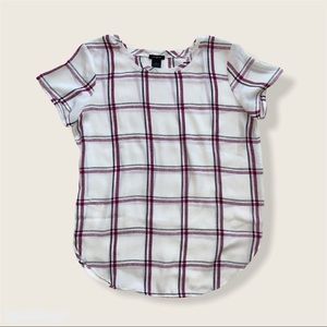 Ann Taylor Plaid Blouse